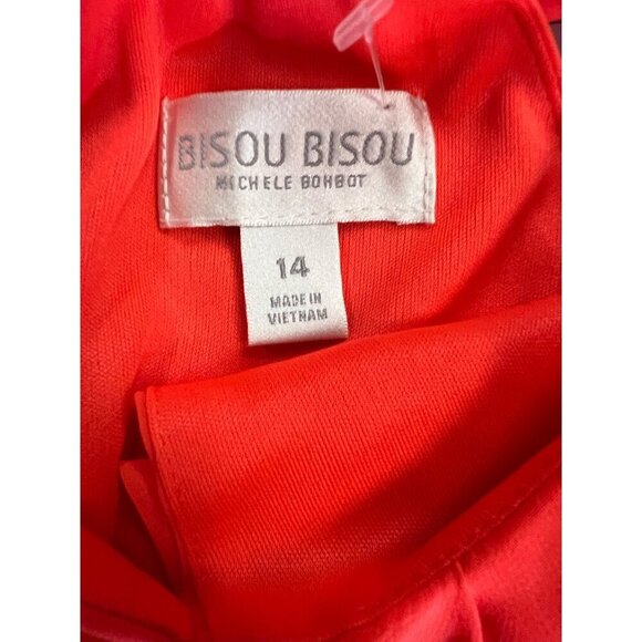 Bisou Bisou Women's Blouson Halter Dress Orange Size 14 New - Picture 9 of 9